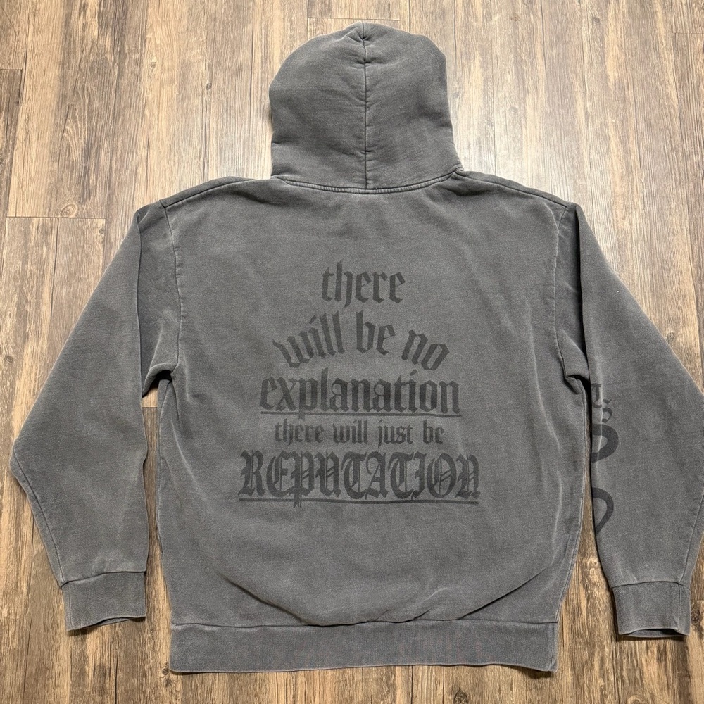 Taylor Swift Reputation There Will Be No Explanation Gray Oversized Hoodie M/L - Picture 6 of 12